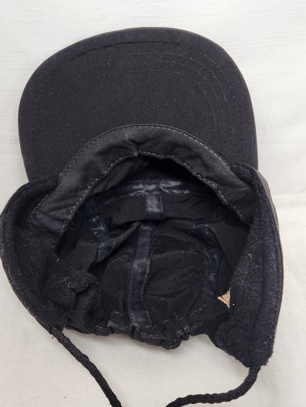 VTG TAMCAT San Francisco Black Nylon Earflaps Baseball Hat Adjustable MEDIUM - Picture 7 of 8